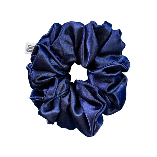 Navy Silk Scrunchies