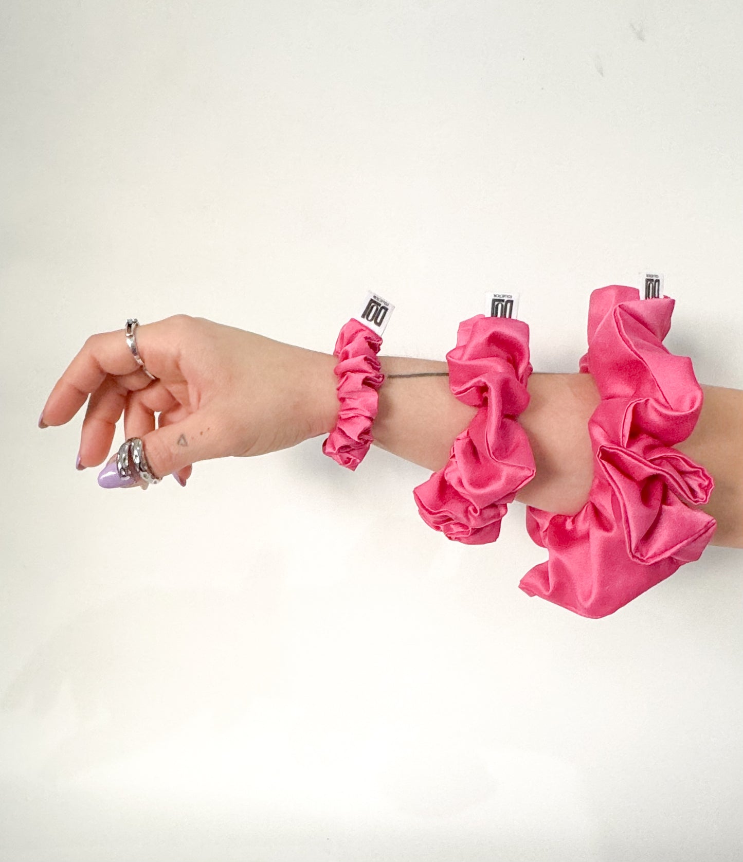 Bubble Gum Silk Scrunchies